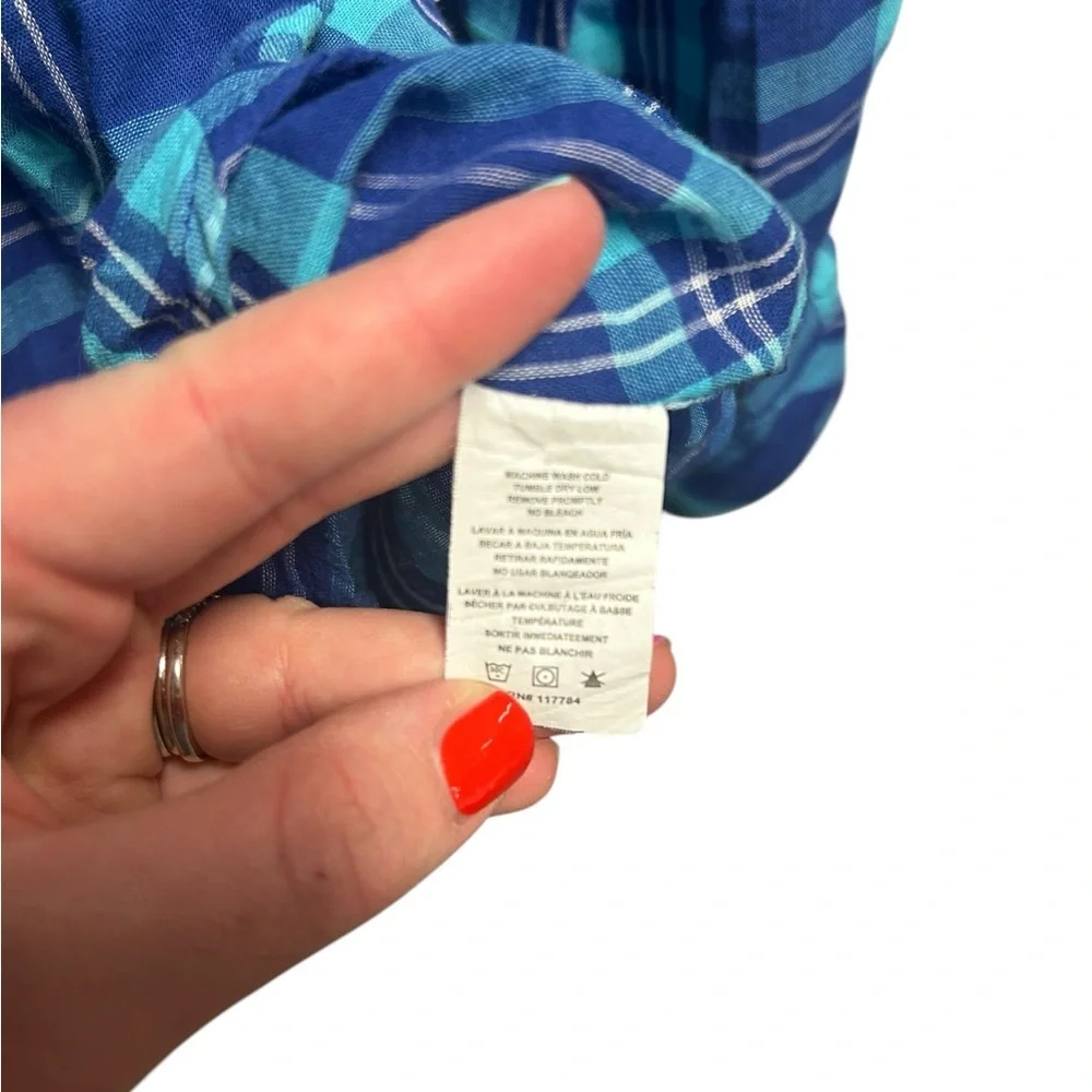 Rails Blue and Green Plaid Button Down Shirt - Picture 4 of 5